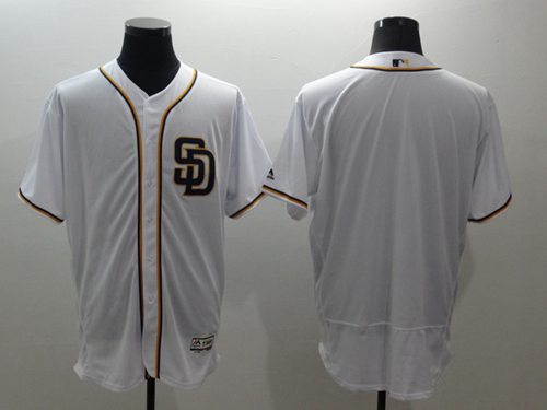 Padres Blank White Flexbase Authentic Collection Stitched MLB Jersey